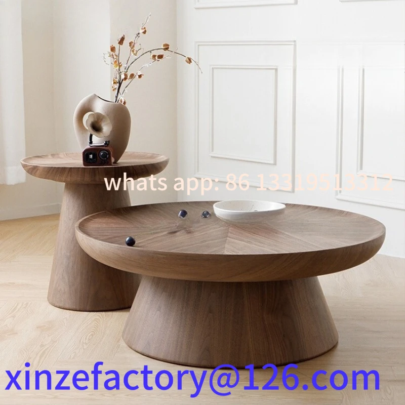 

Customizable Round Combination Solid Wood Coffee Table