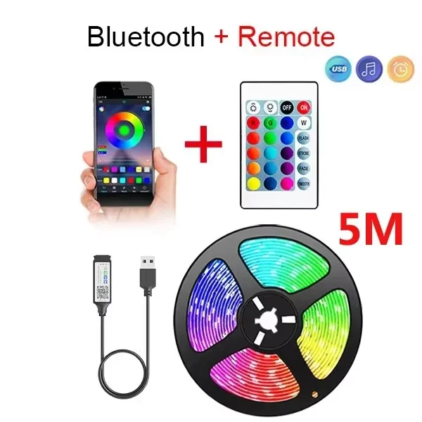 5V RGB 5050 LED-Lichtstreifen USB Infrarot-Fernbedienung Flexibles Lampenband Diode für Festival Party TV Schreibtisch Schlafzimmer – Detail 6