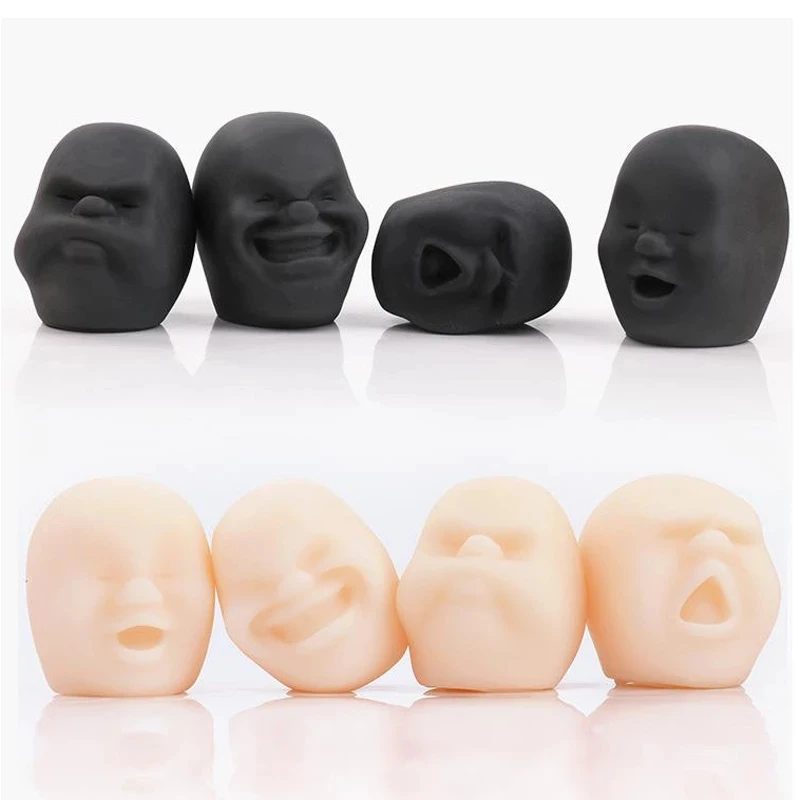 Hot Soft Rubber Fun Squeeze Toy Human Face Emotion Vent Ball Anti Stress Ball Stress Relief Decompression Toy for Adult Children