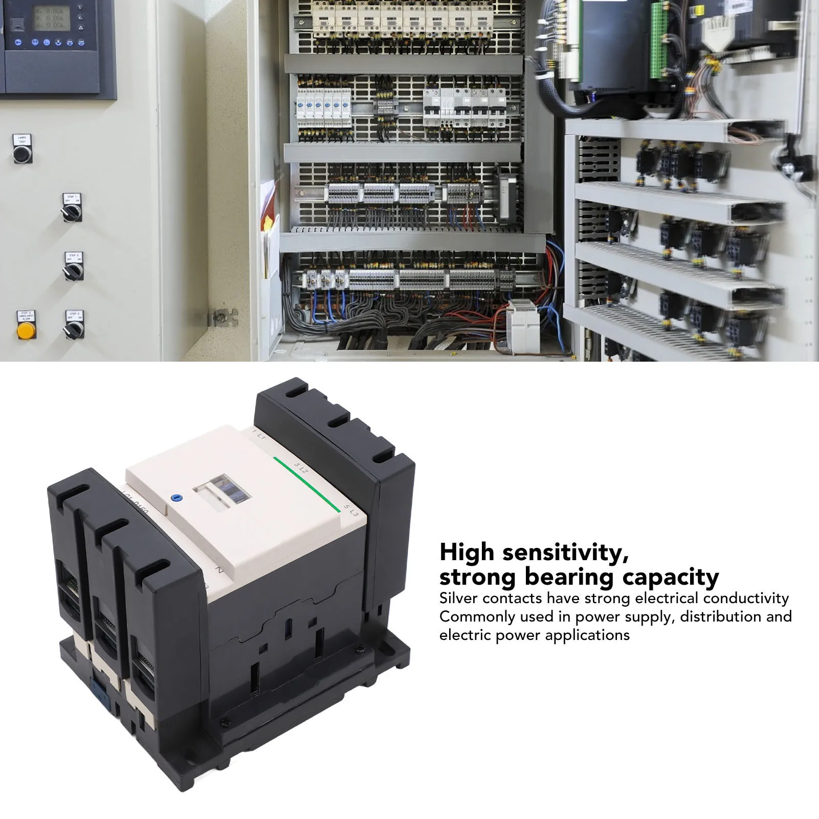 AC Contactor 150A Copper Coil Silver Contact PC Flame Retardant Shell Power Distribution Equipment Supply AC Contactor Contactor