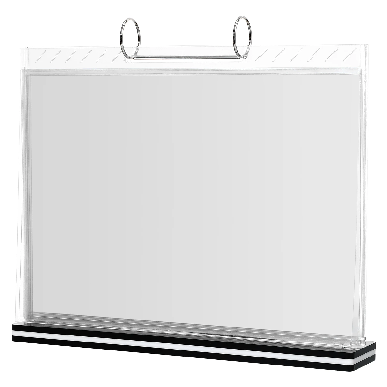

Acrylic Label Shelves Menu Display Rack Easel Stand Sign Flip Holders Tables Work A4 Horizontal Sturdy Base Dual Rings