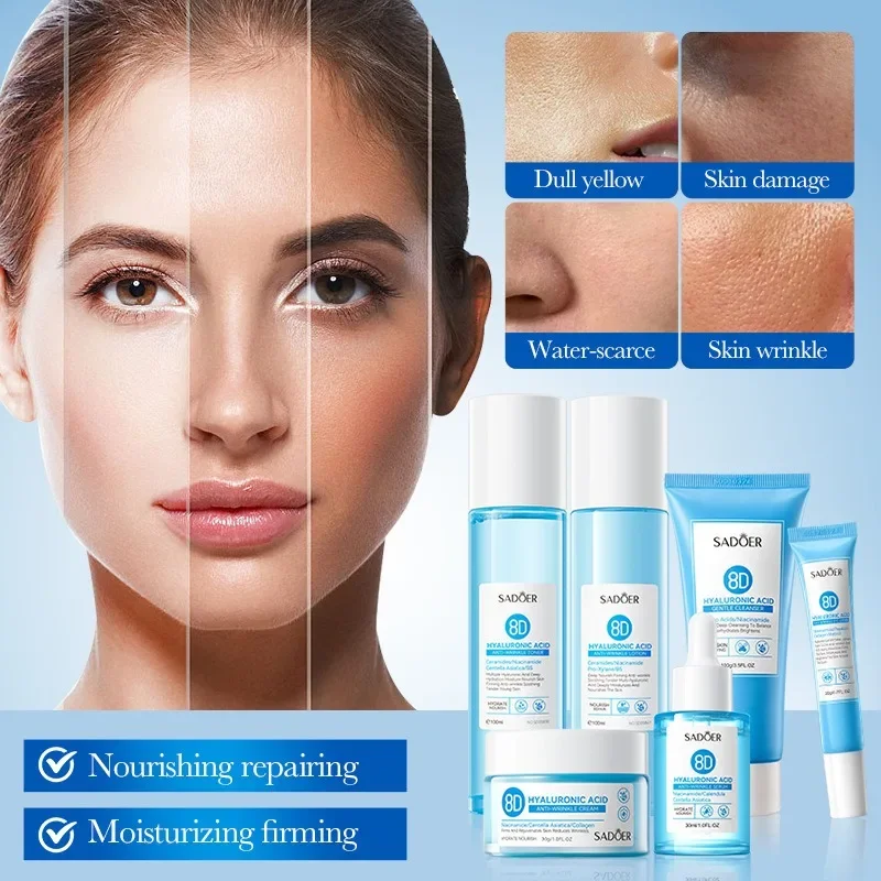 

Hyaluronic Acid Skincare 6-Piece Set Deeply nourishes and repairs skin Whitening and brightening Firming and anti-wrinkle skin
