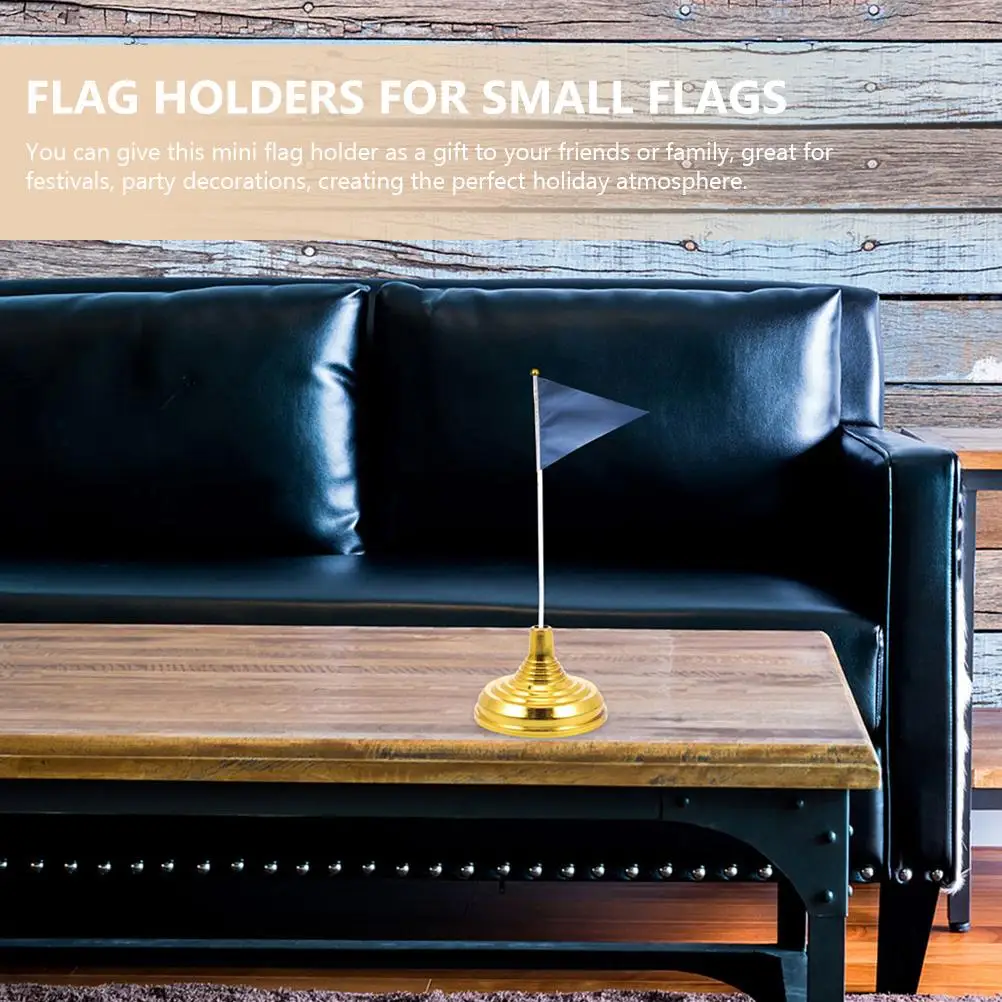 50 Pcs Mini Flag Holder for Desk Table Small Flagpole Base Plastic Practical Fixed Office Decoration Golf Trainers