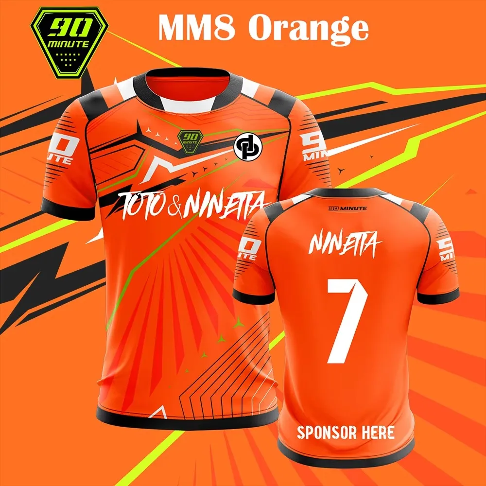 Summer New 90 Minutes Series MM8 Jerseys Men's Football T-shirts Outdoor Sports Breathable Quick-drying Tops Custom O-neck Tees
