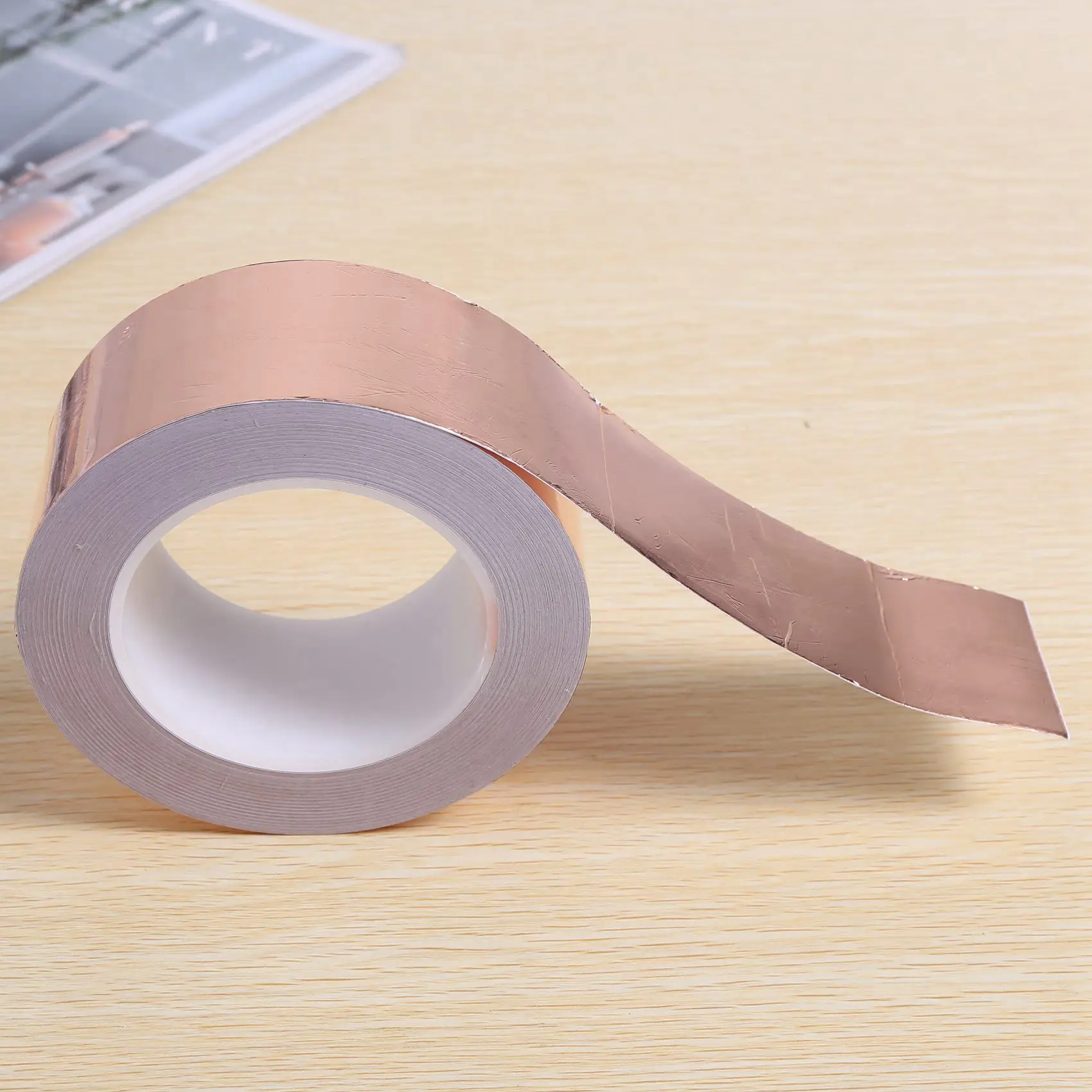 AT44-2X Copper Foil Tape 50Mm X 30M For EMI Shielding Conductive Adhesive For Electrical Repairs,Snail Barrier Tape Guitar