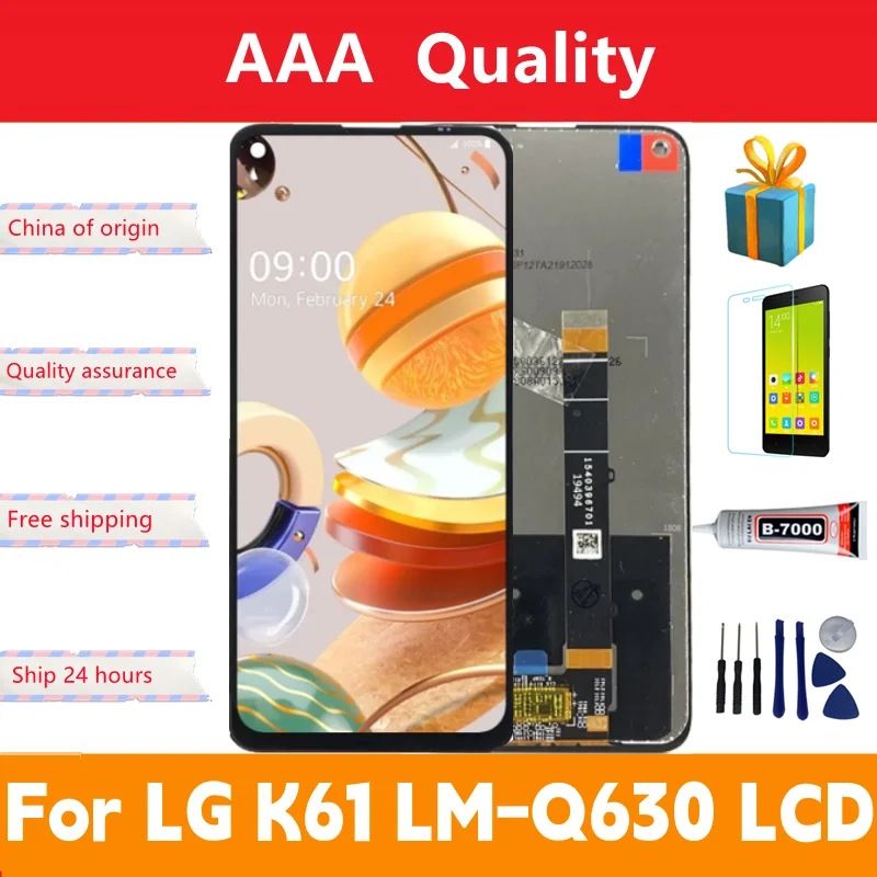 

6,53 "Оригинальный ЖК-дисплей для LG K61 LMQ630EAW LM-Q630EAW сенсорный экран с рамкой для замены ЖК-экрана LG Q61 LM-Q630N