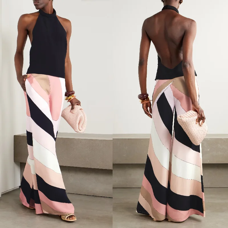 

Summer Women's Sexy Sleeveless Chest Jumpsuit 2025 New Women's Fashion Printed Casual Loose Jumpsuit