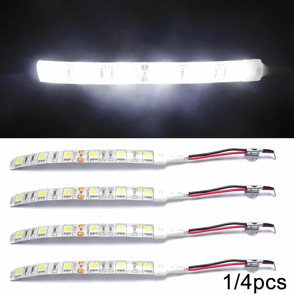 4/1pcs LED Strip Light 12V Car Caravan Motorbike 5050 LED Cool White 6000K 30cm Bright Low Power Consumption Light Strip