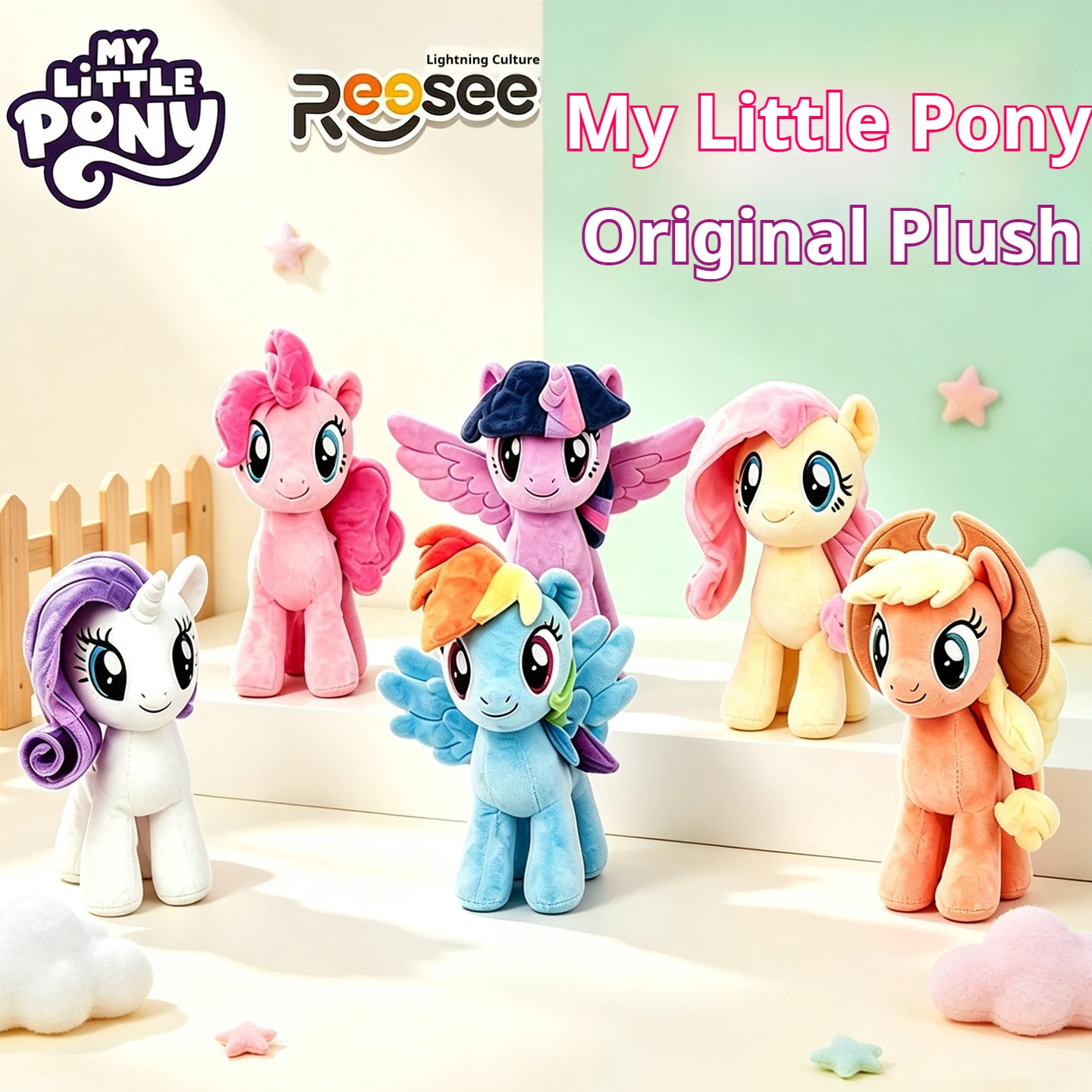 Authentic My Little Pony Plush Toy 30cm Anime Cartoon Twilight Sparkle Pinkie Pie Pony Series Stuffed Pillow Doll Birthday Gifts