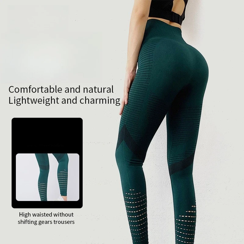 New Hollow Yoga Pants, Casual Fitness High Waisted Sports Pants, Tight Fitting and Slimming Breathable Yoga Clothes Wholesale