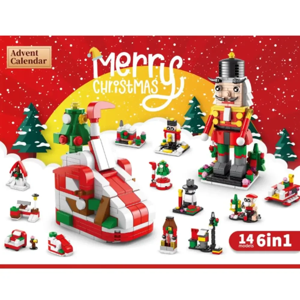 24Years 6 In 1 Upgraded Christmas Series Building Blocks Set Creative Winter Village House DIY Bricks Toys For Kids Xmas Gift