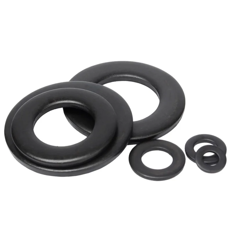 Grade 8.8 Black Carbon Steel Flat Washer Plain Gasket M2 M2.5 M3 M4 M5 M6 M8 M10 M12 M14 M16 M18 M20 M22 M24 M27 M30
