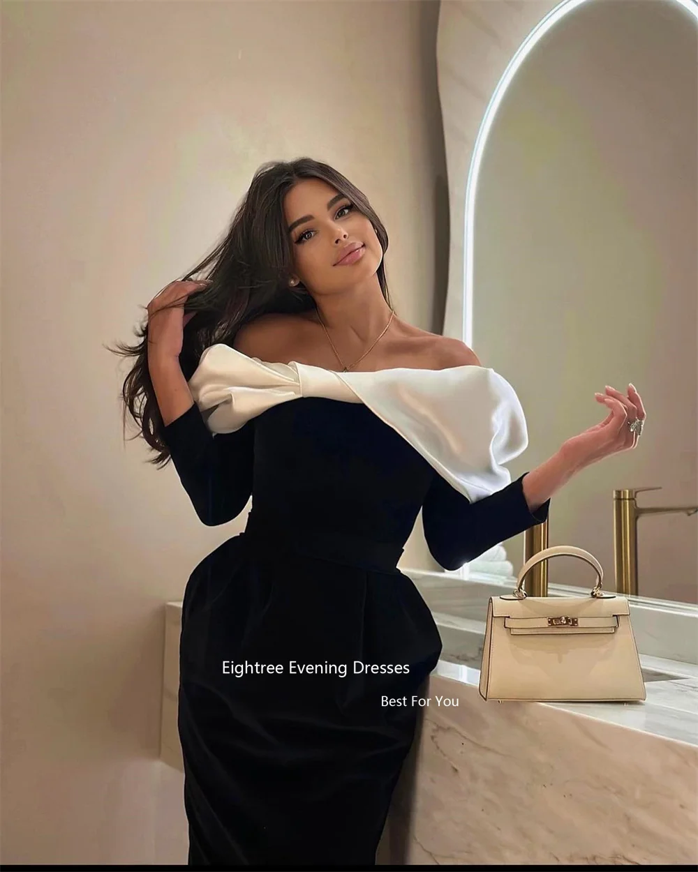 Eightree Saudi Evening Dresses for Guest Wedding Party Dress Long Sleeves Elegant Dubai Women Special Events Gowns Abendkleider