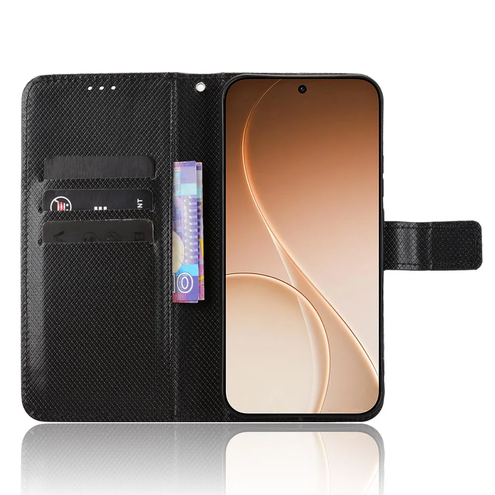 ل ممن لهم رينو 15F 5G الفاخرة الوجه الماس نمط الجلد محفظة من جلد PU الحال بالنسبة ممن لهم رينو 15F 15 F Reno15F حقيبة الهاتف