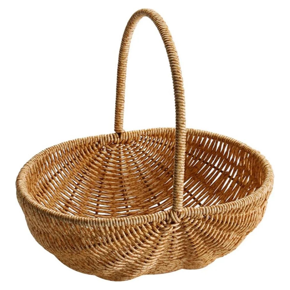 Wicker Basket with Handle Wicker Basket Wedding Flower Girl Basket Picnic, Fruit, Vegetable, Organizing