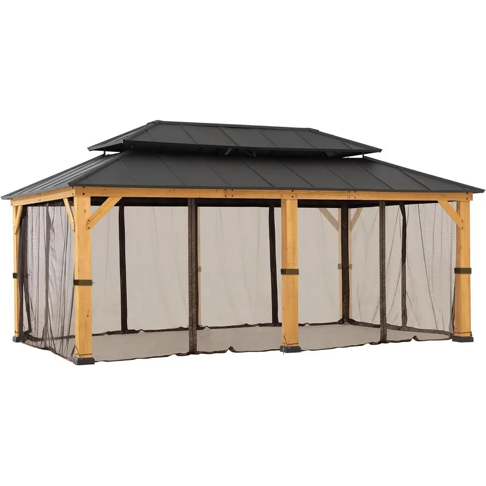 

Панели для москитных сеток, водонепроницаемый комплект из 6 частей для стен или беседок 12x20, защита для уличных патио и задних дворов, коричневый