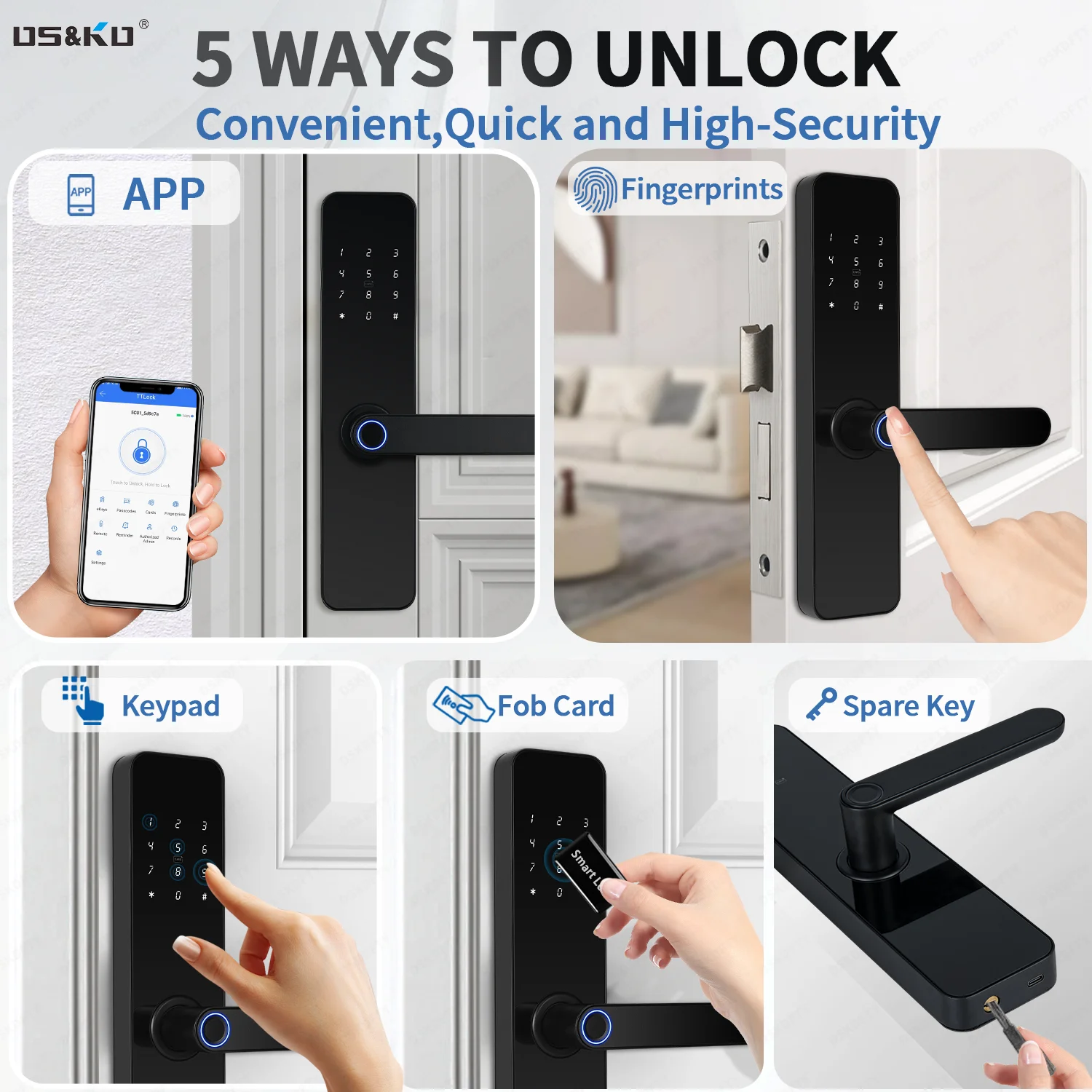Easy to install, TTLOCK smart fingerprint door lock for home & apartment