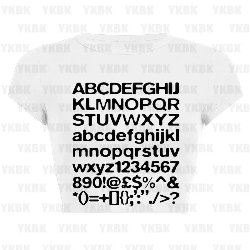 

Gothic Hip Hop Letter Print Casual Crop Top Chic Y2K Retro Emo Girls Streetwear Sexy Women's Short Sleeve T-Shirt Harajuku Punk