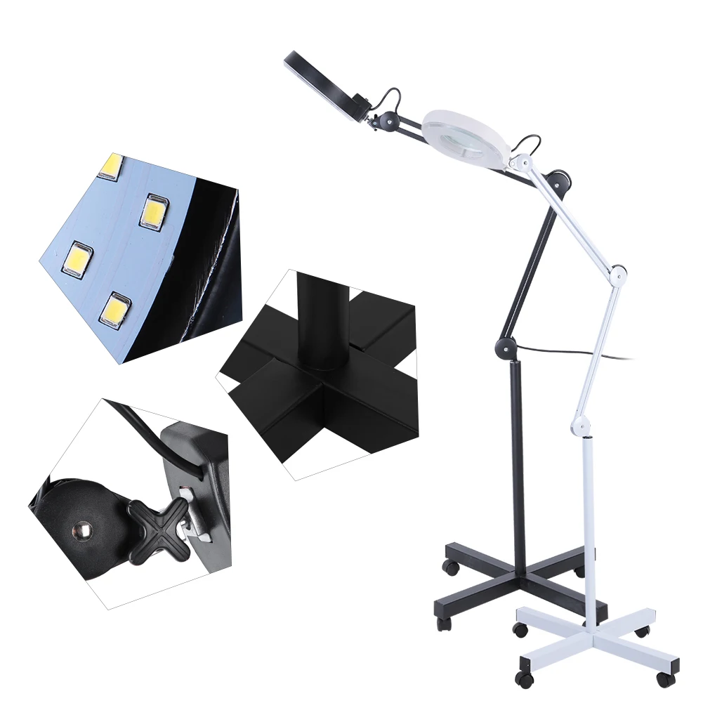 

Stand Beauty Cosmetic Makeup Tattoo 5x Magnifying Lighted Magnifier Light Floor LED Lamp Magnifying Lamp Lighted Magnified Lamp