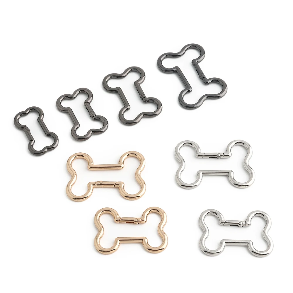 10/30/100PCS Bone Shape Open Metal Buckles Carabiner Clip Keyring Buckle For Key Chain Backpack Handbag Purse Strap Accessories