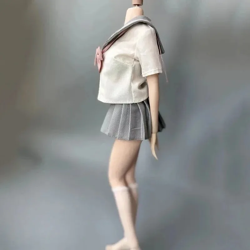 1/6 Scale Female Soldier JK School Uniform Sailor Pleated Skirt Suit Doll Clothes Model Fit 12'' Action Figure Tbl S10D Body