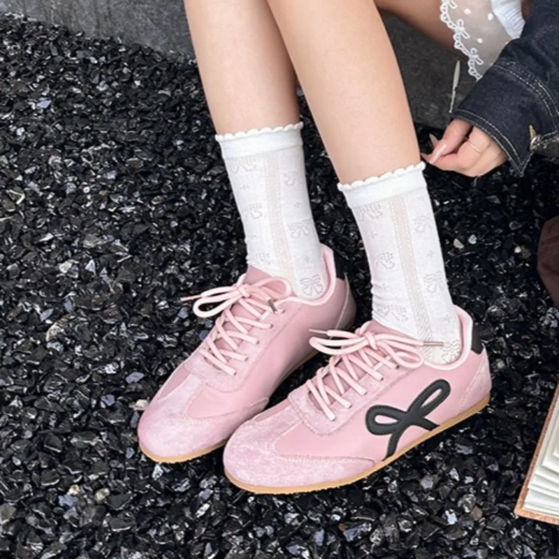 Women's Sneakers 2026 Fashion Bow Design Soft Upper Loafers New Low Top Soft Soled Low Top Casual Women Shoes Tenis De Mujer