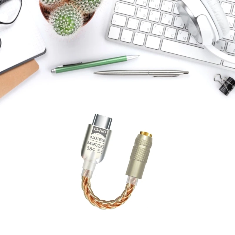 Upgraded Digital Sound Amplifier CX31993 MAX97220 Chip Type C 3.5mm AMP HiFi Adapter 32Bit/384kHz Headphone DAC Adapter