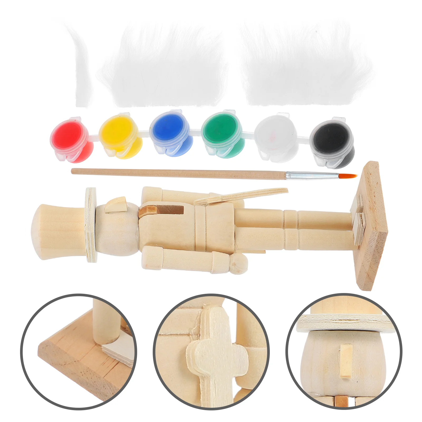 

1Set Unpainted Wooden Nutcracker DIY Craft Decor for Home Christmas Decoration Walnut Soldier Gift DIY Nutcracker