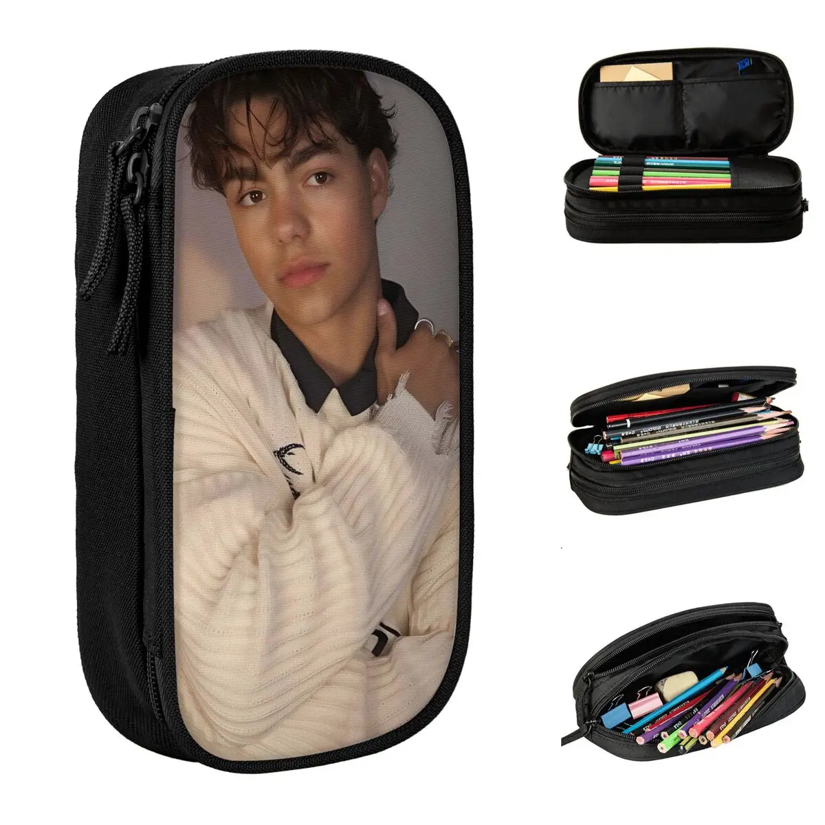 Malachi Barton الممثل مقلمة حامل القلم أكياس فتاة صبي سعة كبيرة اللوازم المدرسية هدية صندوق رصاص