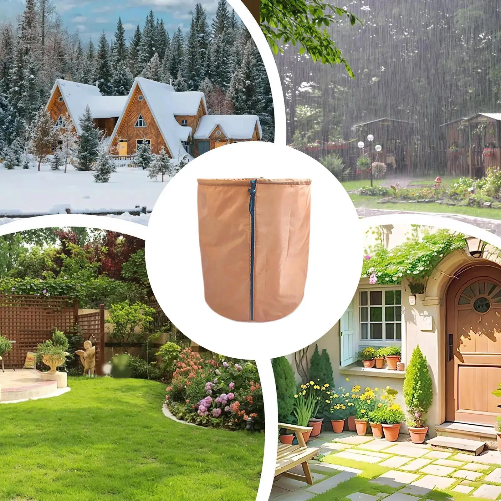 

Защитный чехол для растений на зиму, антиморозный чехол, защитная сумка для растений в горшках с застежкой-молнией на шнурке для зимы на открытом воздухе