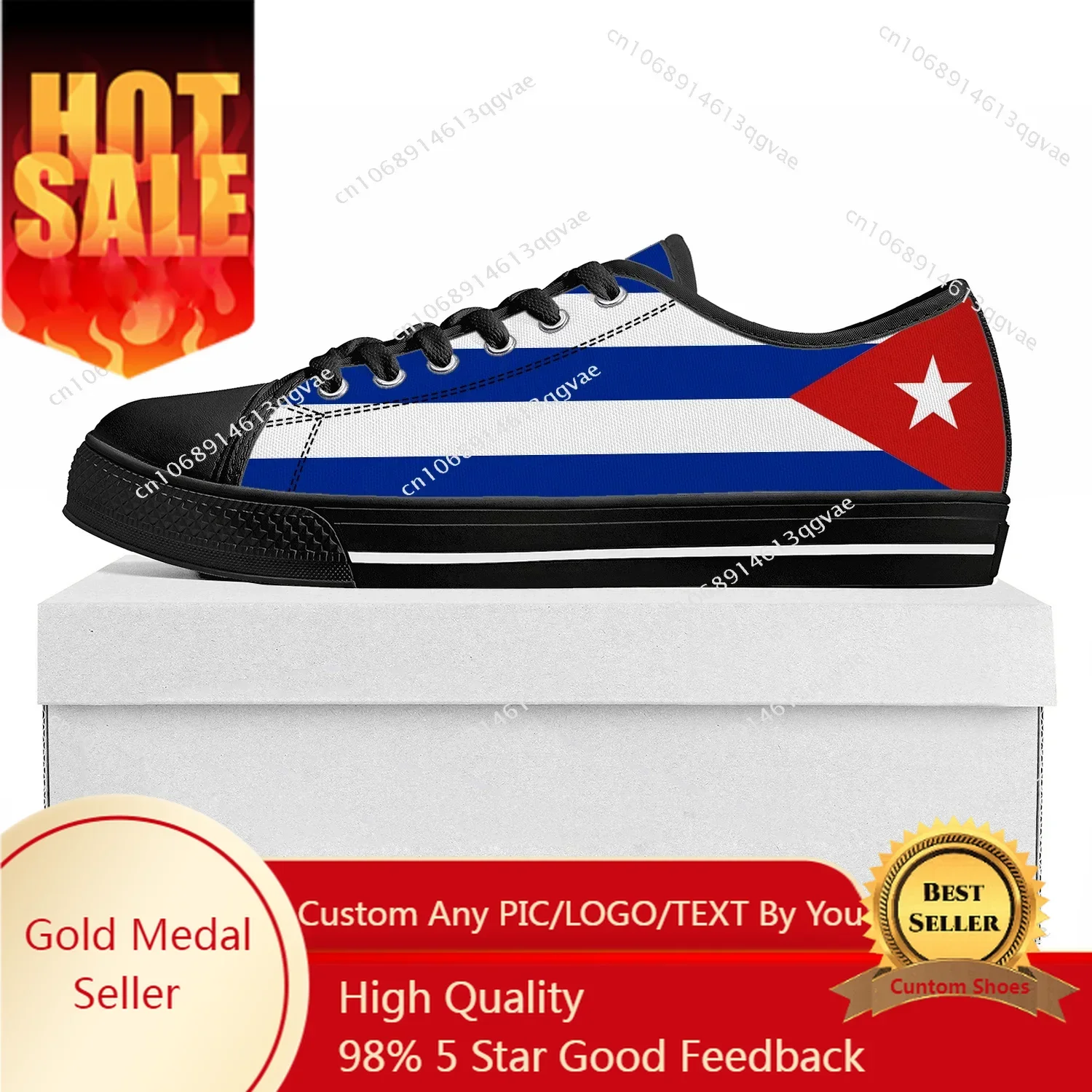 

Cuban Flag Low Top High Quality Sneakers Mens Womens Teenager Canvas Sneaker Cuba Casual Couple Shoes Custom Shoe Black