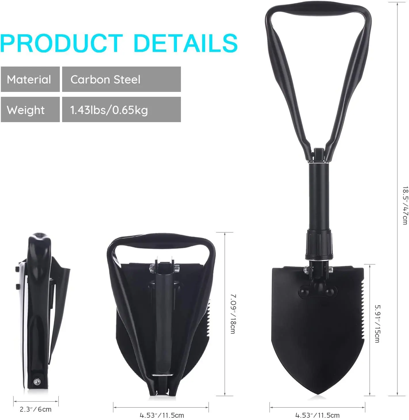 Multifunction Shovel Outdoor Nuggets Tools Foldable Camping Shovel with Storage Bag Emergency Shovel Trenching Tooln Garden Tool