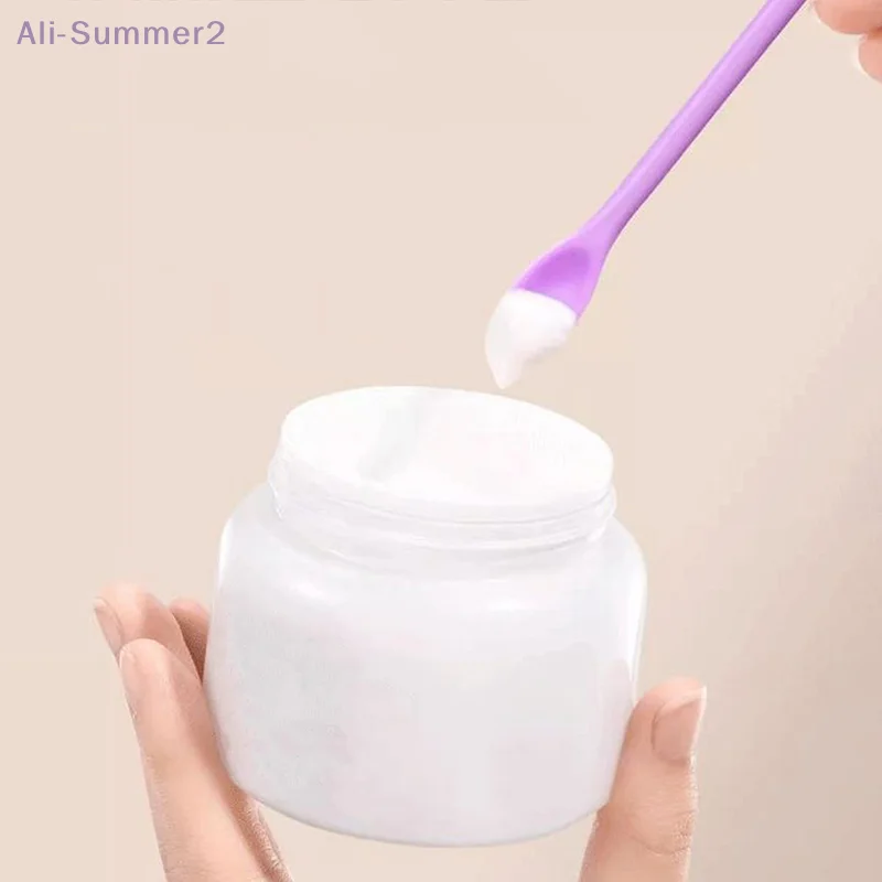 {MX} 3Pcs Double-Headed Silicone Spatula Set Cosmetic Cream Deep Bottle Scraper Lengthened Small Tip Mini Spatula Makeup Tool