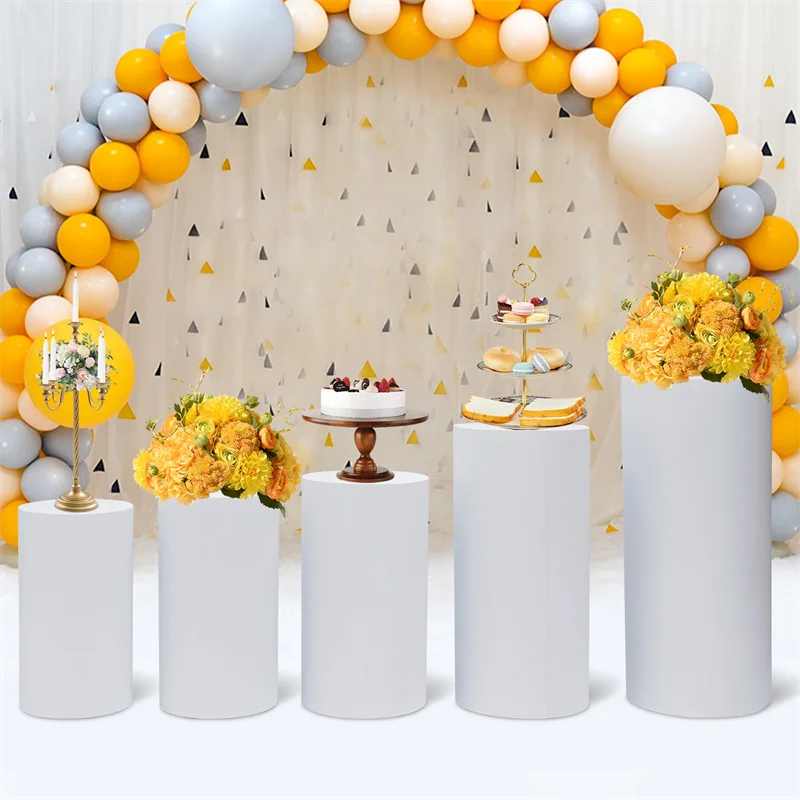 5PCS/Set Cylinder Pedestal Holder Cake Rack Plinths Pillars Display Holiday Wedding Party DLY Decor