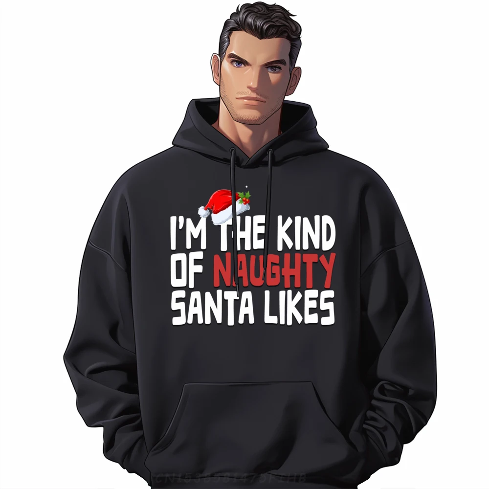 

I im The Kind of Naughty Santa Likes Funny Christmas Shirts Men Graphic Men Long Sleeve Tee Cool