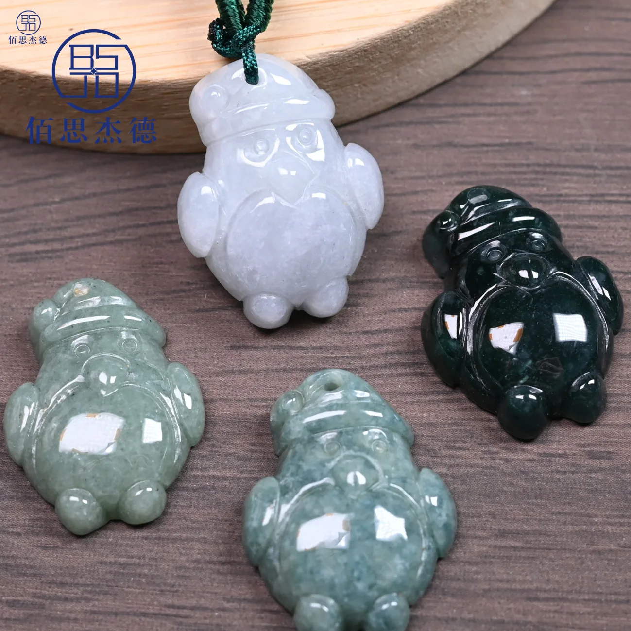 Myanmar Jadeite Santa Claus Pendant Charm Talismans Accessories Luxury Necklace Natural Jewelry Real Jade Gifts for Women