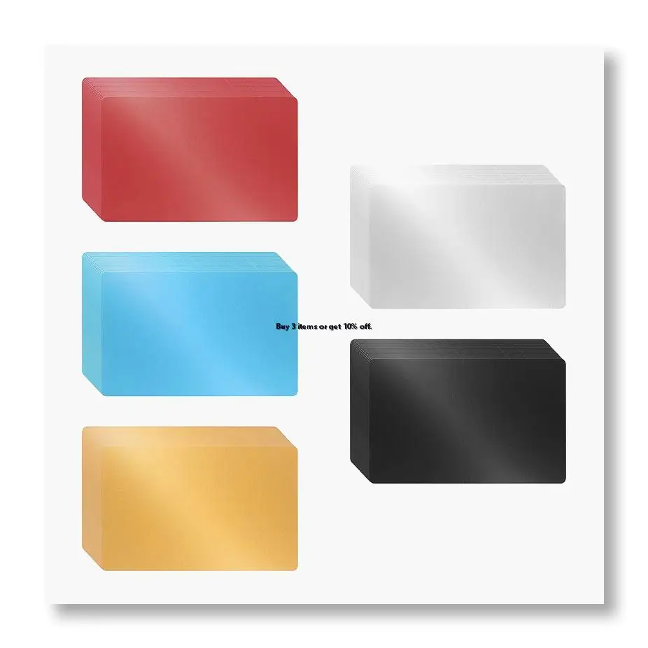 ●100 Pcs Metal Engraving Blanks Colorful Aluminum Sheet Laser Engraving Business Card DIY Gift Cards 86x54x0.2mm (5Color)