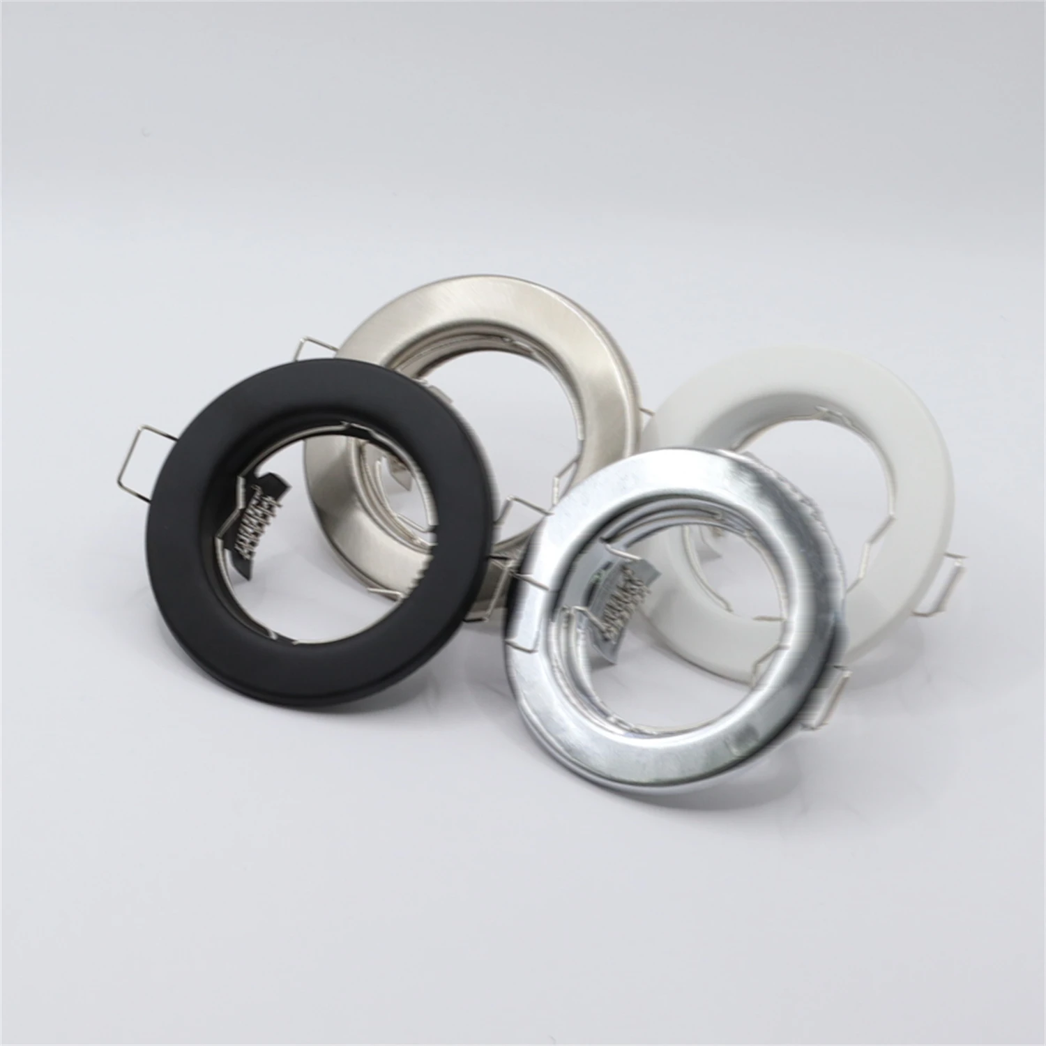 6 Pcs LED Downlight Recessed Mount Frame with GU10 Lamp Holder Base Kitchen Ceiling Spot Lighting Bracket Fittings Cutout 60mm