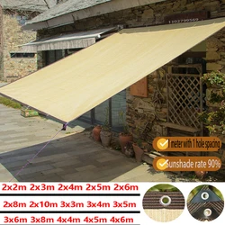 Malla de sombreado para jardín al aire libre, malla de sombreado para terraza, malla de sombreado para camping, protección UV, tela de protección solar HDPE, sombrilla beige