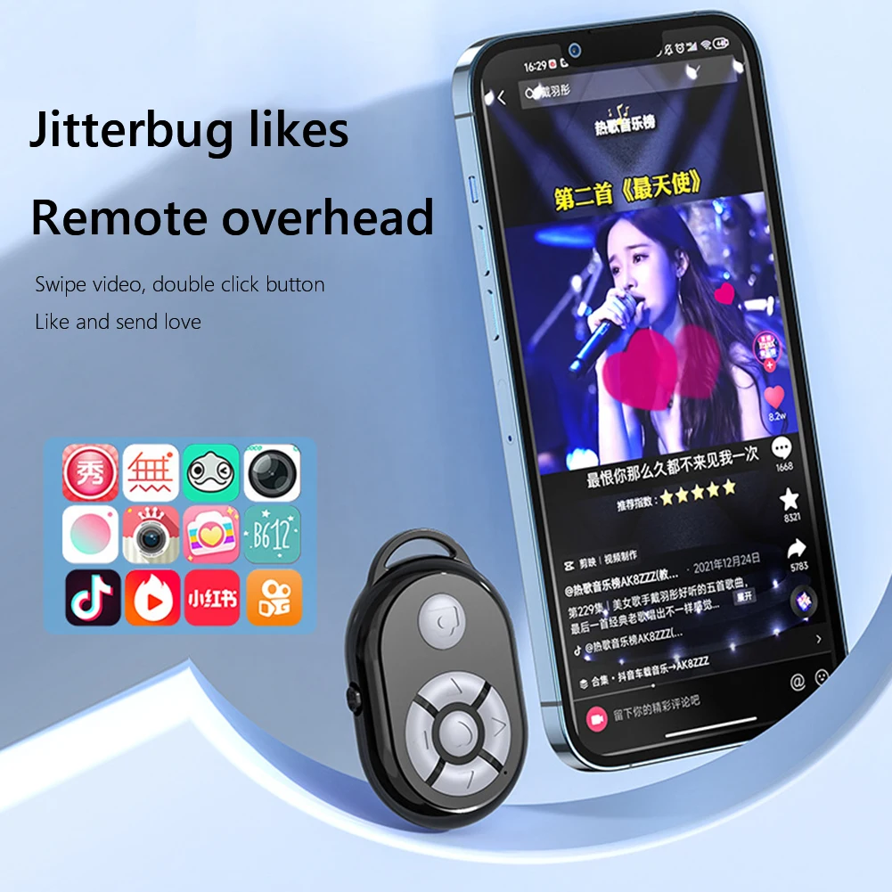 10M Slimme Afstandsbediening Sluiterknop Bluetooth 5.0 Mobiele Telefoon Selfie Video E-Books Voor Iphone Xiaomi Samsung Huawei Nieuw