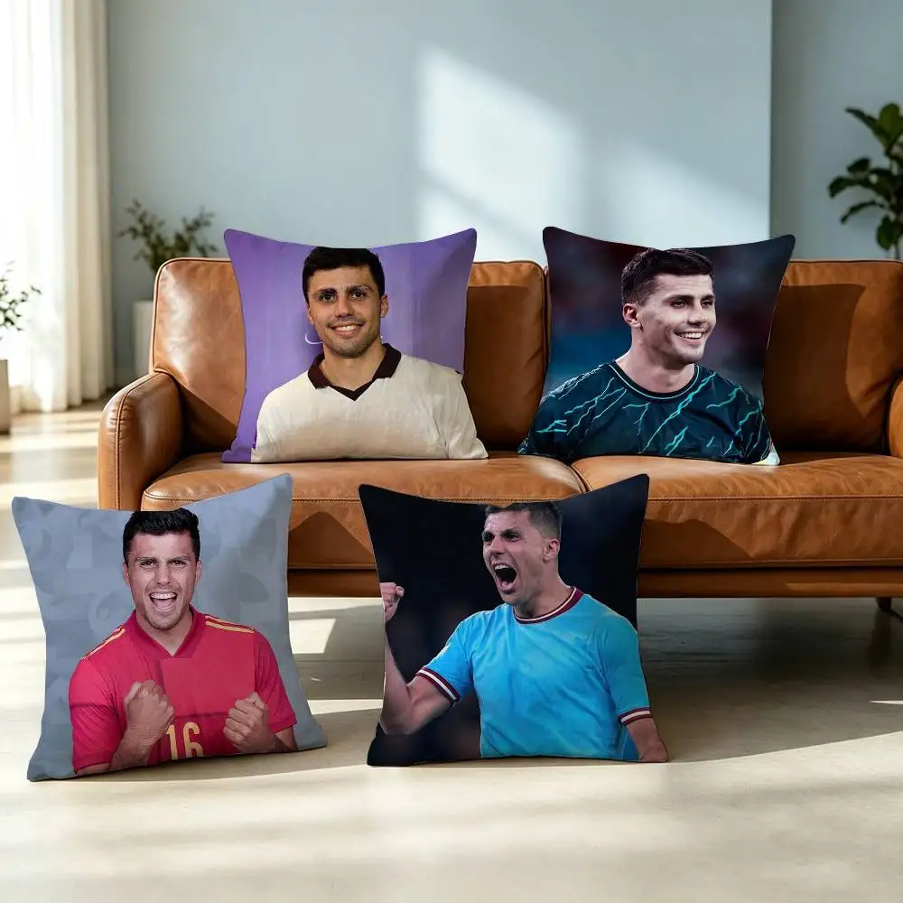 R-Rodri F-Football S-Sport Pillow Case Square Double-Sided Sofa Cushion Cover Bedroom Bedside Pillow Gift