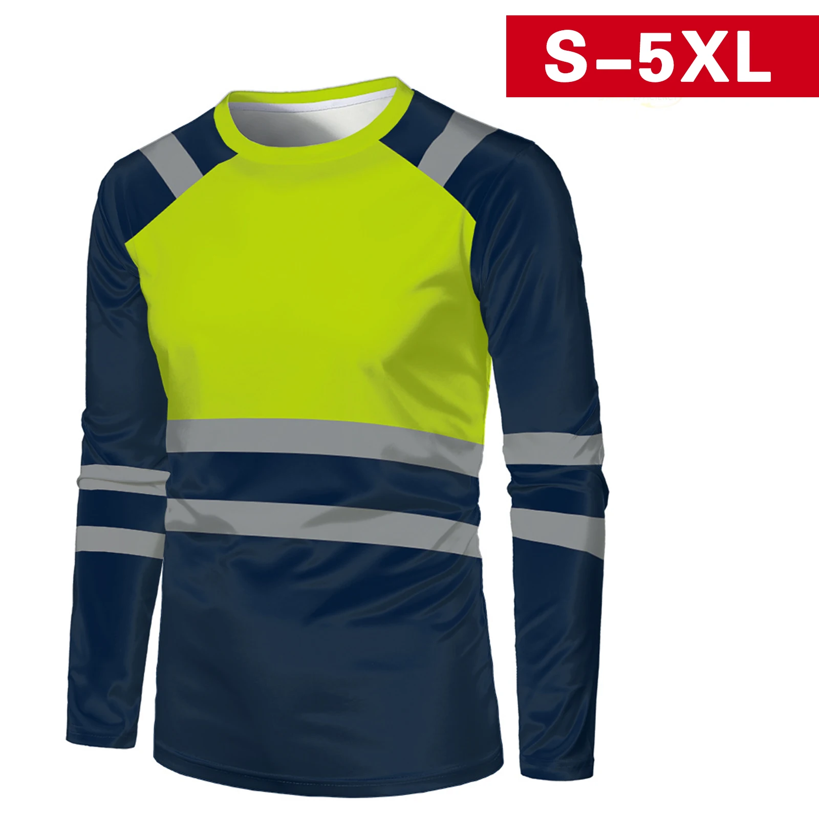 

S-5XL Safety Work Clothing Men's Dustproof Long Sleeve T Shirt Quick Drying Breathable Tops Sweat Wicking Oversized T Shirt