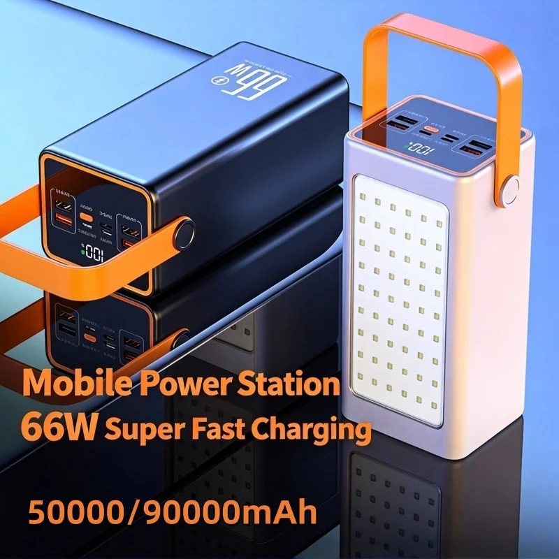 90000mAh Power Bank 22.5W Powerful Large Capacity External Spare Battery Fast Charging 50000mAh Powerbank for IPhone Xiaomi