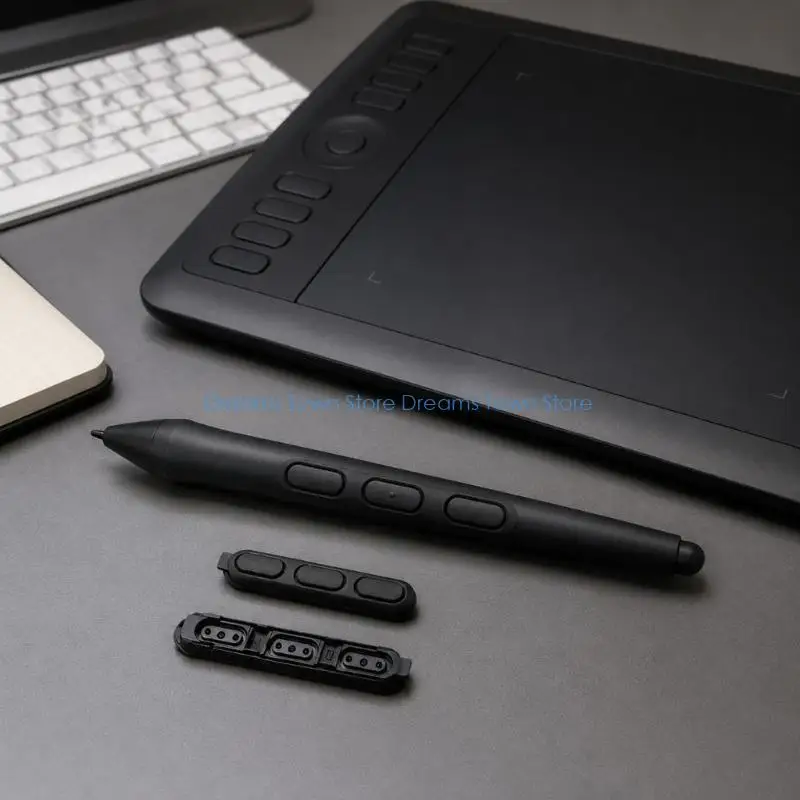  Raised Three-Key Assembly for PTK470 Digital Pen, with a Recessed Underside and Positioning Features for Repair