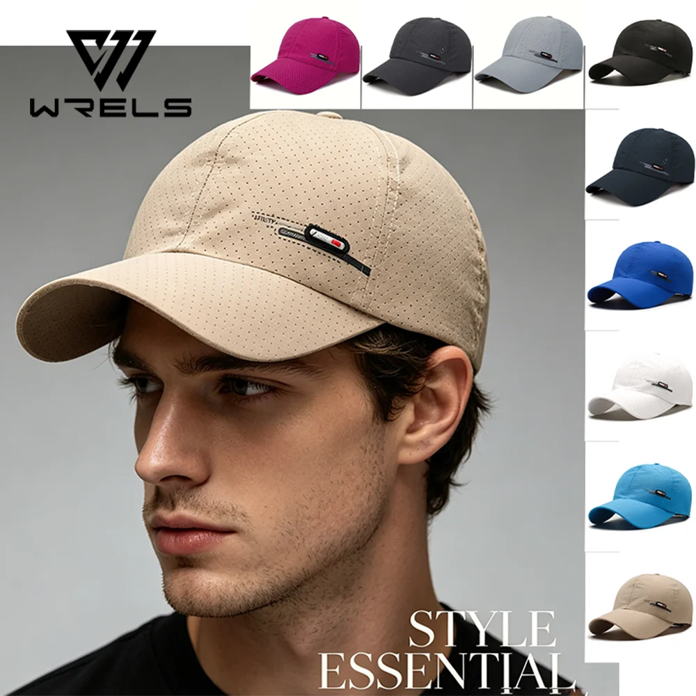 Sport Baseball Cap Breathable Sunshade Hiking Travel Golf Cap Summer Quick Dry Sweat Absorb Adjustable Unisex Running Hat