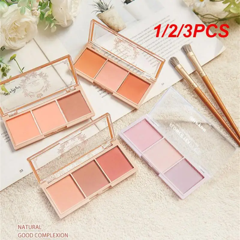 

1/2/3PCS Three Color Blush No Makeup Very Smudged Silky Blush Three-dimensional Pigmented Blush Lasting Improve Skin Tone Blush