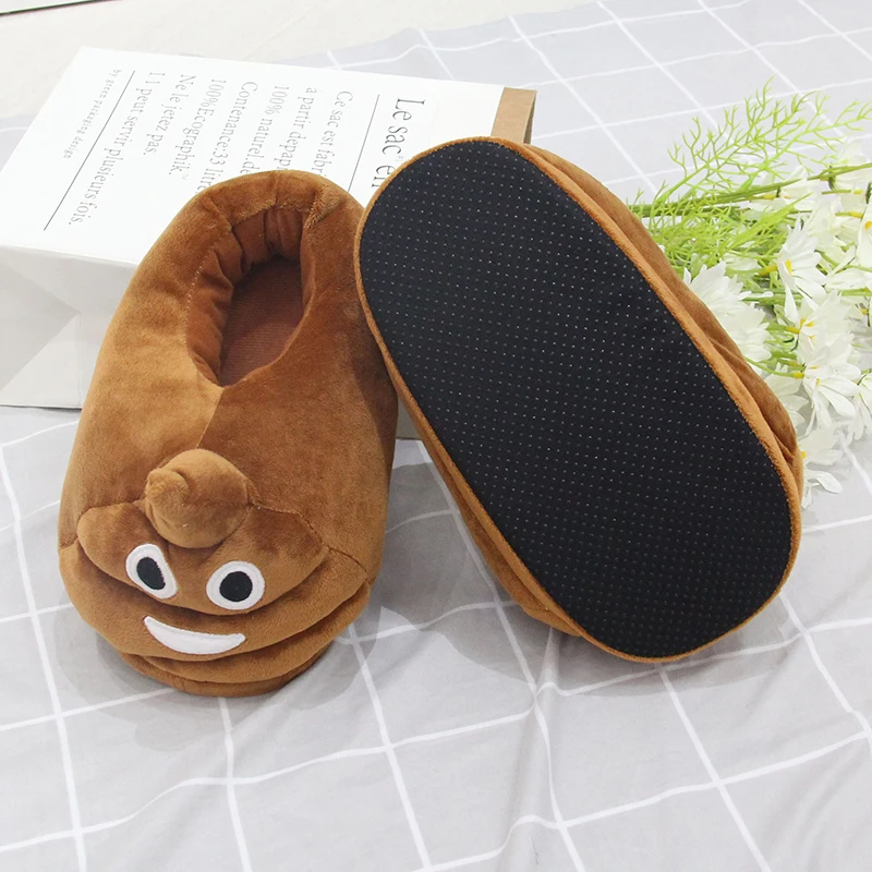 Quirky Creative Expression Poop Plush Cotton Slippers Funny Winter Girls Boys Plush Slippers Cute Funny Home Warm Slippers Gift