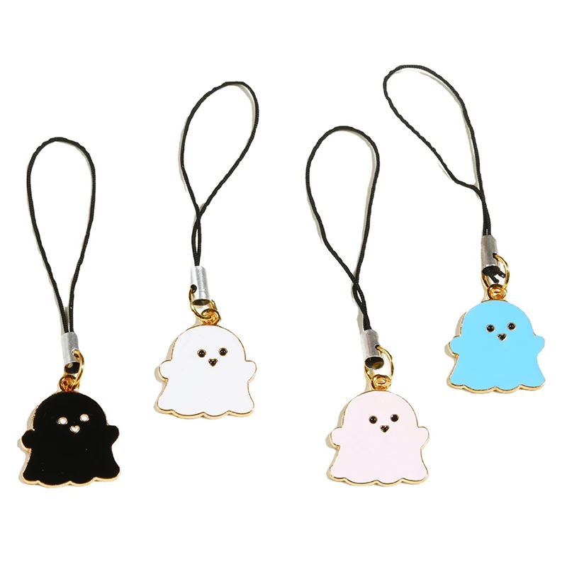 Cartoon Metal Anime Ghost Demon Phone Rope Keychain Lovers Mobile Phone Charms Cute Keychains Strap Lanyard Bag Pendant