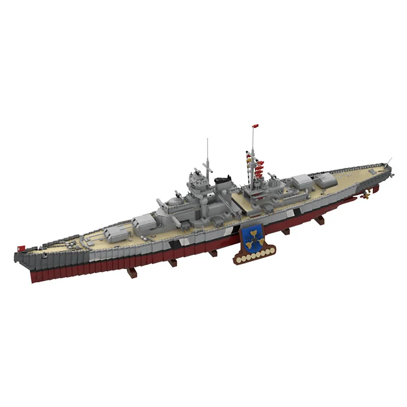 

MOC German Battleship Bismarck Building Block Assembly Model MOC-84840 Brick Toy Family and Friends Holiday Gift