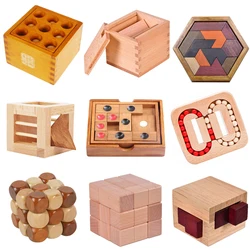 Classic IQ 3D Wooden Puzzle Adults And Kids Casse Tete Baffling Puzzles Headache Brain Development Toys Rompecabezas De Madera